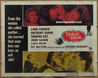 j348 PORTRAIT IN BLACK half-sheet movie poster '60 Lana Turner, Quinn