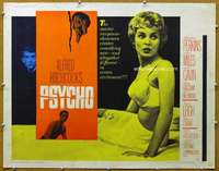 j549 PSYCHO style A half-sheet movie poster '60 Leigh, Perkins, Hitchcock
