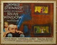 j537 REAR WINDOW half-sheet movie poster '54 Hitchcock, Jimmy Stewart