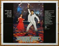 j389 SATURDAY NIGHT FEVER half-sheet movie poster '77 John Travolta