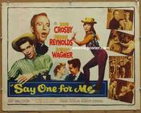 j391 SAY ONE FOR ME half-sheet movie poster '59 Bing Crosby, Reynolds