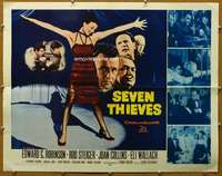j395 SEVEN THIEVES half-sheet movie poster '59 Ed G. Robinson, Joan Collins