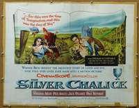j399 SILVER CHALICE half-sheet movie poster '55 Mayo, 1st Paul Newman!