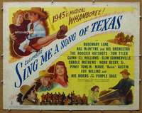 j401 SING ME A SONG OF TEXAS half-sheet movie poster '45 Rosemary Lane