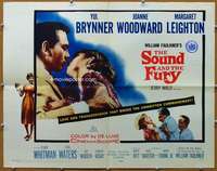 j410 SOUND & THE FURY half-sheet movie poster '59 Yul Brynner, Woodward