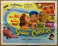 j412 SPOOK CHASERS half-sheet movie poster '57 Huntz Hall, Bowery Boys