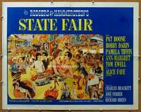 j418 STATE FAIR half-sheet movie poster '62 Pat Boone, Bobby Darin