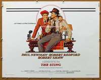 j419 STING half-sheet movie poster '74 Paul Newman, Robert Redford, Shaw