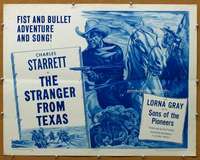 j425 STRANGER FROM TEXAS half-sheet movie poster R53 Charles Starrett