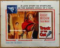 j468 TRACK OF THE CAT half-sheet movie poster '54 Robert Mitchum, Wright
