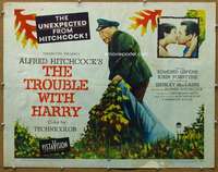 j540 TROUBLE WITH HARRY half-sheet movie poster '55 Alfred Hitchcock