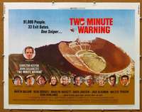 j475 TWO MINUTE WARNING half-sheet movie poster '76 Charlton Heston