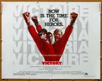 j484 VICTORY half-sheet movie poster '81 soccer, Stallone, Pele