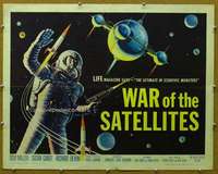 j495 WAR OF THE SATELLITES half-sheet movie poster '58 Roger Corman