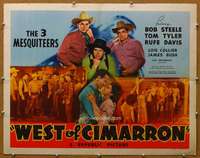 j497 WEST OF CIMARRON style A half-sheet movie poster '41 Three Mesquiteers!