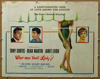 j501 WHO WAS THAT LADY half-sheet movie poster '60 Curtis & Janet Leigh!