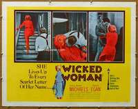 j503 WICKED WOMAN half-sheet movie poster '53 bad girl Beverly Michaels!