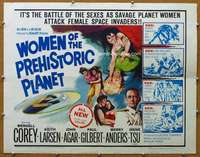 j508 WOMEN OF THE PREHISTORIC PLANET half-sheet movie poster '66 sexy!