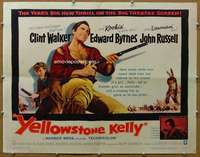 j513 YELLOWSTONE KELLY half-sheet movie poster '59 Clint Walker, Byrnes