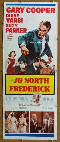 j561 10 NORTH FREDERICK insert movie poster '58 Gary Cooper, Varsi