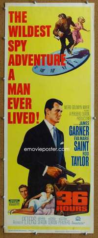 j563 36 HOURS insert movie poster '65 James Garner, Rod Taylor