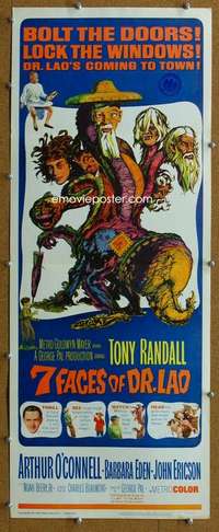 j566 7 FACES OF DR LAO insert movie poster '64 Tony Randall, cool image!