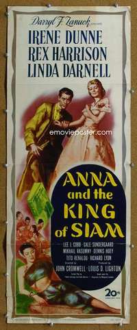 j576 ANNA & THE KING OF SIAM insert movie poster '46 Dunne, Harrison