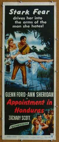 j578 APPOINTMENT IN HONDURAS insert movie poster '53 Ann Sheridan