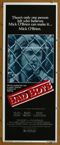 j583 BAD BOYS insert movie poster '83 Sean Penn, Reni Santoni
