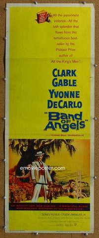 j586 BAND OF ANGELS insert movie poster '57 Clark Gable, De Carlo
