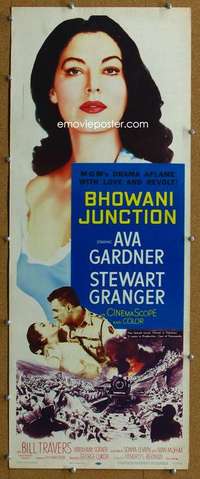 j591 BHOWANI JUNCTION insert movie poster '55 Ava Gardner, Granger