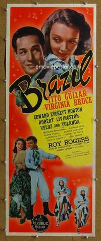 j606 BRAZIL insert movie poster '44 Tito Guizar, Virginia Bruce