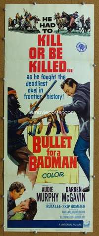 j615 BULLET FOR A BADMAN insert movie poster '64 Audie Murphy, McGavin