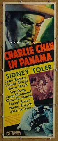 j625 CHARLIE CHAN IN PANAMA insert movie poster '40 Sidney Toler, Sen Yung