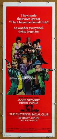 j629 CHEYENNE SOCIAL CLUB insert movie poster '70 Jimmy Stewart, Fonda