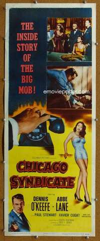 j631 CHICAGO SYNDICATE insert movie poster '55 sexy Abbe Lane!