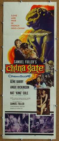 j632 CHINA GATE insert movie poster '57 Sam Fuller, Angie Dickinson