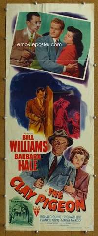 j635 CLAY PIGEON insert movie poster '49 Bill Williams, Barbara Hale