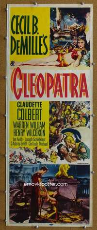 j636 CLEOPATRA insert movie poster R52 Claudette Colbert, DeMille