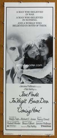 j638 COMING HOME insert movie poster '78 Jane Fonda, Jon Voight