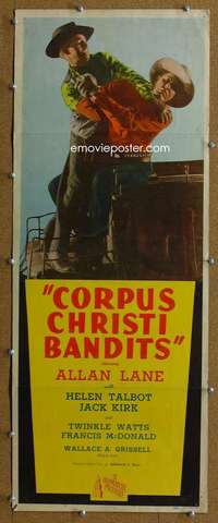 j641 CORPUS CHRISTI BANDITS insert movie poster '45 Rocky Lane