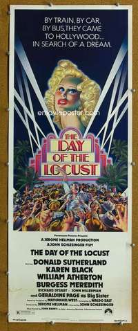 j650 DAY OF THE LOCUST insert movie poster '75 Schlesinger, Byrd art
