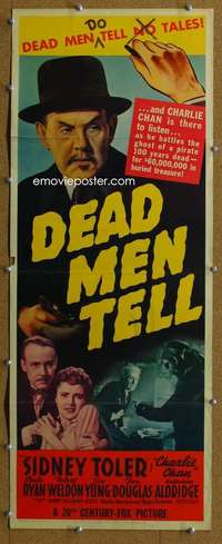 j655 DEAD MEN TELL insert movie poster '41 Toler as Charlie Chan!