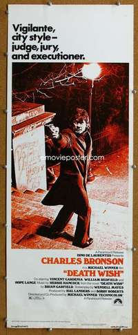 j656 DEATH WISH insert movie poster '74 Charles Bronson, Winner