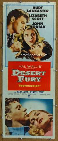 j658 DESERT FURY insert movie poster R58 Burt Lancaster, Liz Scott