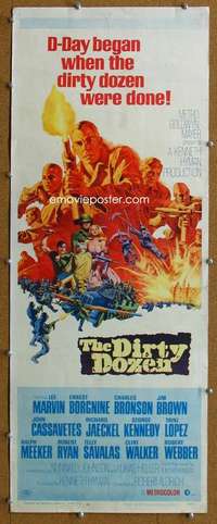 j662 DIRTY DOZEN insert movie poster '67 Charles Bronson, Jim Brown