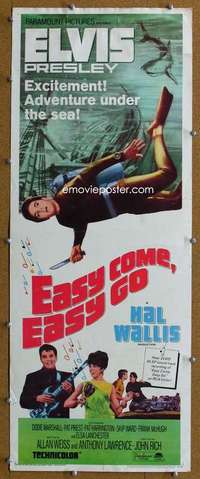 j666 EASY COME EASY GO insert movie poster '67 scuba Elvis Presley!