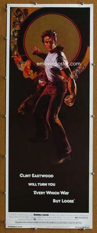 j672 EVERY WHICH WAY BUT LOOSE insert movie poster '78 Clint Eastwood