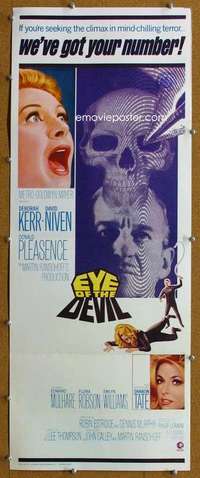 j674 EYE OF THE DEVIL insert movie poster '67 Sharon Tate, horror!