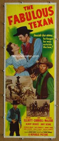 j675 FABULOUS TEXAN insert movie poster '48 Wild Bill Elliott